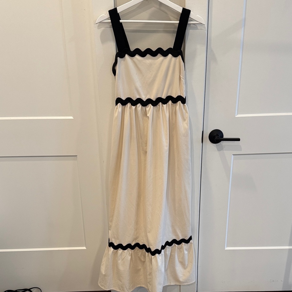 Black and Cream Maxi Dress